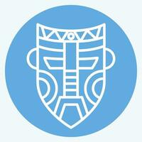 Icon Mask. related to Indigenous People symbol. blue eyes style. simple design editable. simple illustration vector