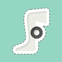 Sticker line cut Foot pain. related to Body Ache symbol. simple design editable. simple illustration vector