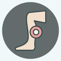 Icon Foot pain. related to Body Ache symbol. color mate style. simple design editable. simple illustration vector