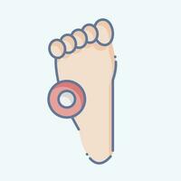 Icon Pain Foot. related to Body Ache symbol. doodle style. simple design editable. simple illustration vector