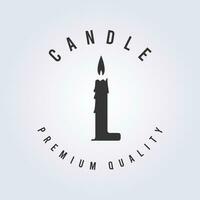 candle light logo minimalist simple icon symbol vector illustration design