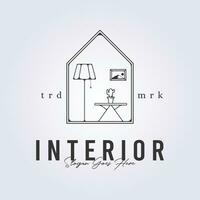 interior furniture room logo symbol icon sign vector line art illustration design