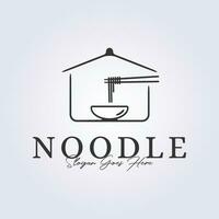 noodle logo line art icon symbol template graphic background vector illustration design