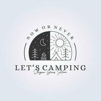 day and night camping logo badge sticker icon symbol vector illustration design