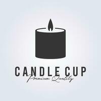 candle light logo minimalist simple icon symbol vector illustration design