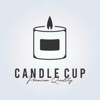 candle light logo minimalist simple icon symbol vector illustration design