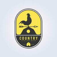 logo for countryside or rooster or weather vane or farm and ranch vector illustration design