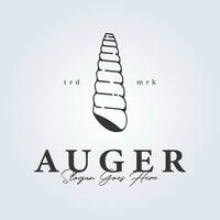 auger shells line art logo vector illustration design