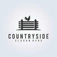 countryside rustic farm logo vintage retro symbol vector illustration design