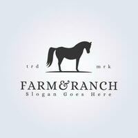 logo of farm and ranch vector illustration horse icon symbol template design