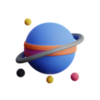 solaire système 3d le rendu icône illustration png
