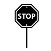 Stop Sign Silhouette. Black and White Icon Design Elements on Isolated White Background vector