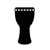 Djembe Drum Silhouette. Black and White Icon Design Elements on Isolated White Background vector