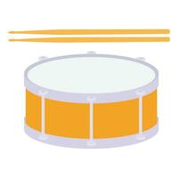 Snare Drum Flat Illustration. Clean Icon Design Element on Isolated White Background vector