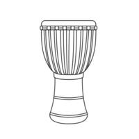 Djembe Drum Outline Icon Illustration on White Background vector