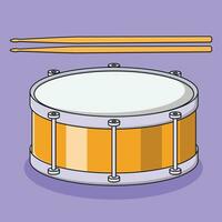 Snare Drum Vector Icon Illustration with Outline for Design Element, Clip Art, Web, Landing page, Sticker, Banner. Flat Cartoon Style