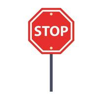 Stop Sign Flat Illustration. Clean Icon Design Element on Isolated White Background vector