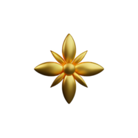 ouro flor 3d Renderização ícone ilustração png