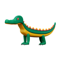 crocodile 3d rendering icon illustration png