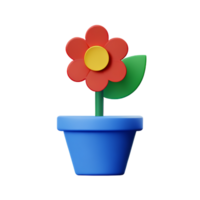 bloem pot 3d renderen icoon illustratie png