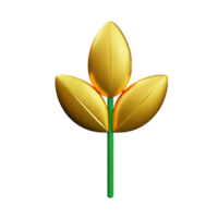 goud bloem 3d renderen icoon illustratie png