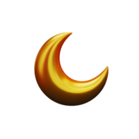 creciente Luna 3d representación icono ilustración png