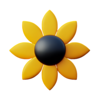 Sol flor 3d Renderização ícone ilustração png
