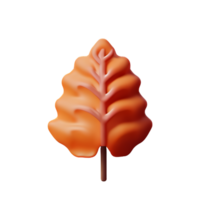 autumn leaves 3d rendering icon illustration png