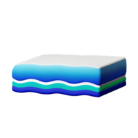 ocean waves 3d rendering icon illustration png