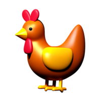 hen 3d rendering icon illustration png