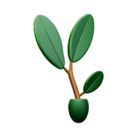 eukalyptus löv 3d tolkning ikon illustration png