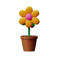 Blume Topf 3d Rendern Symbol Illustration png