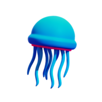 jellyfish 3d rendering icon illustration png
