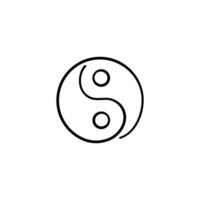 yin yang línea estilo icono diseño vector