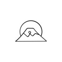 Fuji Mountain Line Style Icon Design vector