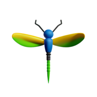 dragonfly 3d rendering icon illustration png