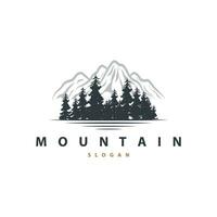 Mountain Nature Landscape Logo Simple Minimalist Design, Vector Illustration Symbol Template