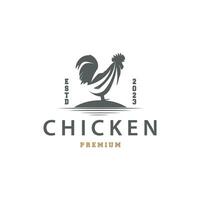 Chicken Logo, For Roast Chicken Restaurant, Farm Vector, Simple Minimalist Design For Restaurant Food Business vector