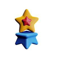 review 5 star 3d rendering icon illustration png