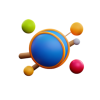 solar system 3d rendering icon illustration png