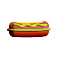 hot dog 3d rendering icon illustration png