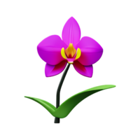 orquídea 3d representación icono ilustración png