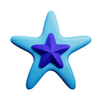 starfish 3d rendering icon illustration png