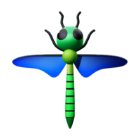 libélula 3d representación icono ilustración png