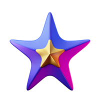 starfish 3d rendering icon illustration png