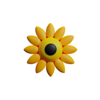 Soleil fleur 3d le rendu icône illustration png