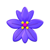 violet fleur 3d le rendu icône illustration png