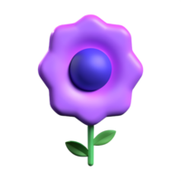 Purper bloem 3d renderen icoon illustratie png