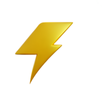 lightning bolt 3d rendering icon illustration png