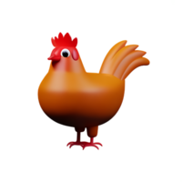 poule 3d le rendu icône illustration png